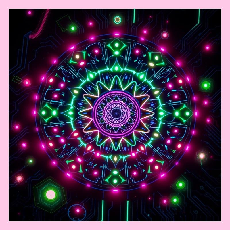 Neon Mandala Cyber-Galaxie Muster