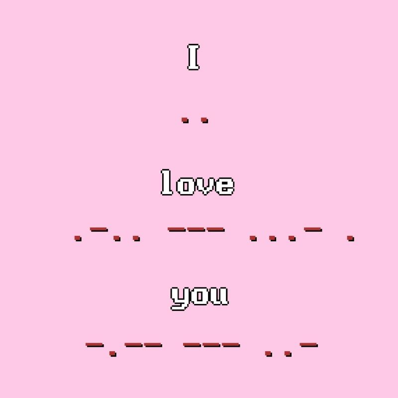 Code Morse rétro pixel art Je t’aime