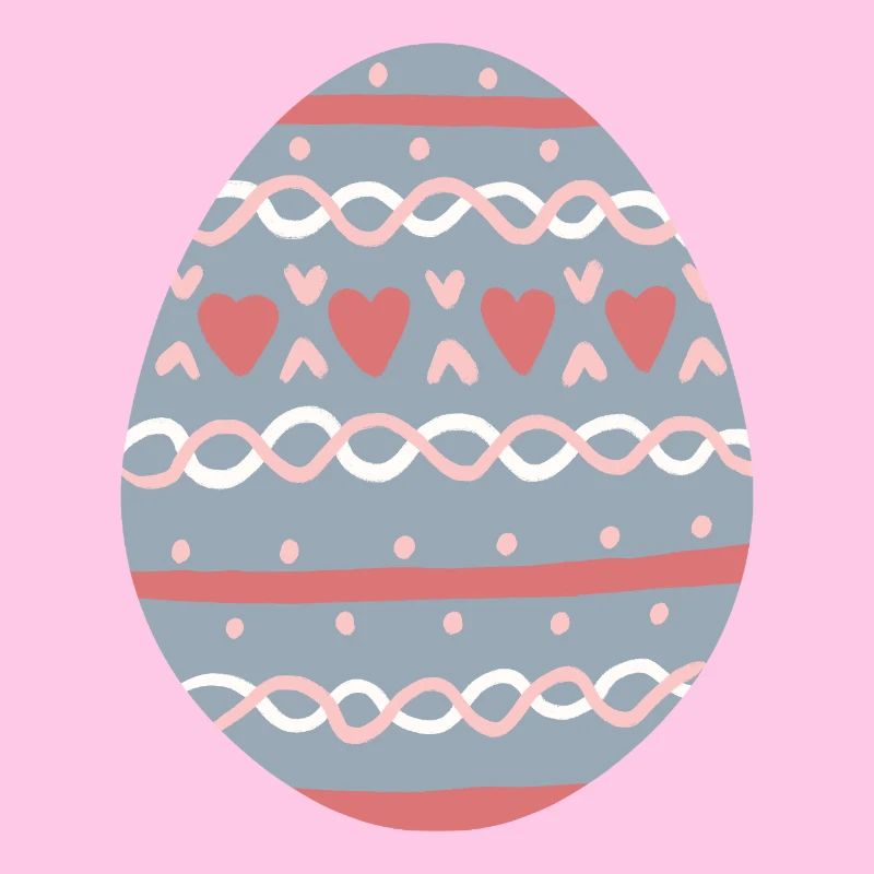 Pastel Hearts Egg Pattern