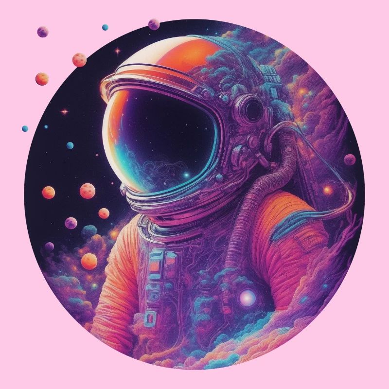 Astronaute néon dans l’espace couleur