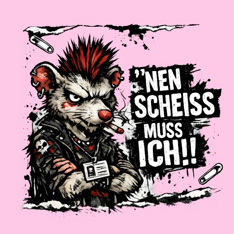 Nen Scheiss muss ich frecher Spruch Mittelfinger