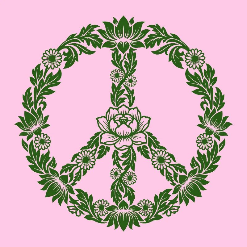 Peace Zeichen Blumen Floral Boho Style