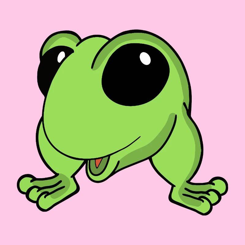 Lime Frog Cartoon Cheer