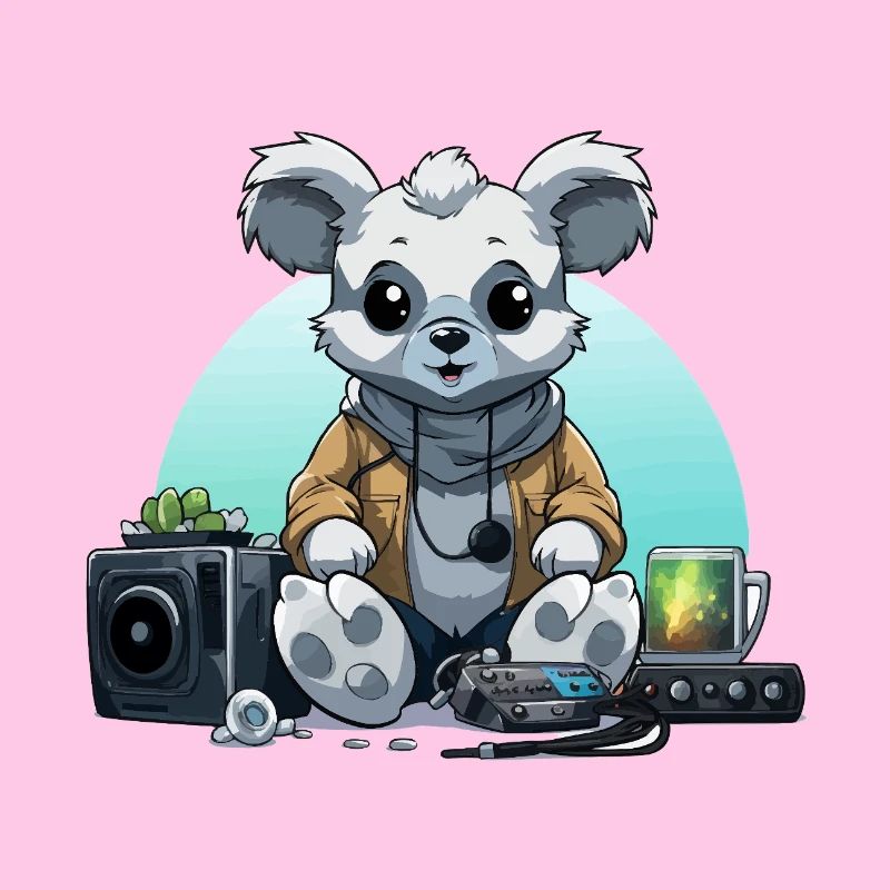Panda DJ in a Hoodie – Studio Vibes
