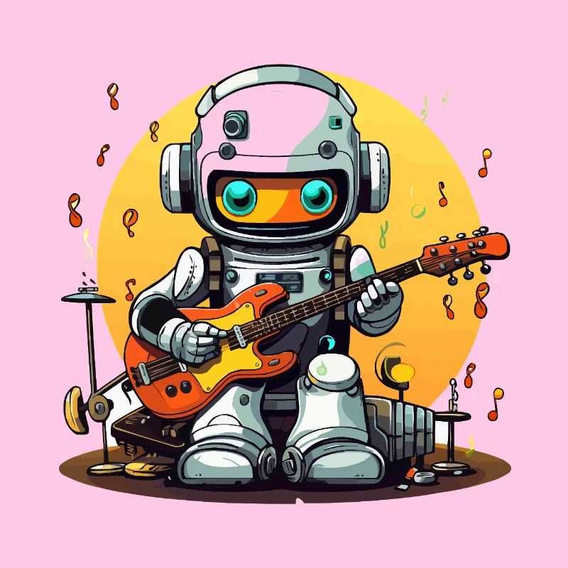 Kosmischer Roboter Gitarrist