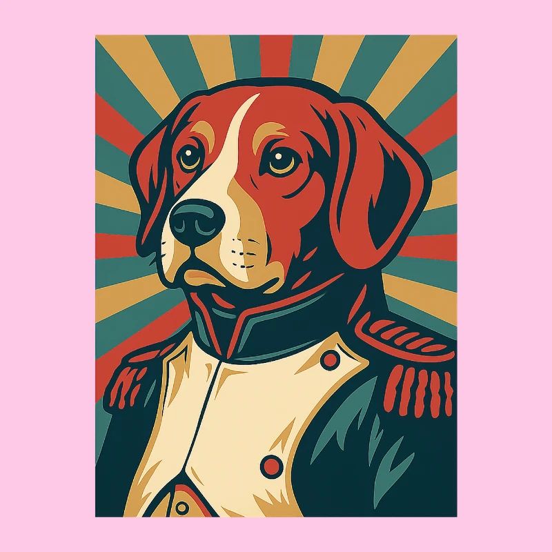 Hund General Retro Poster Stil Vintage Design