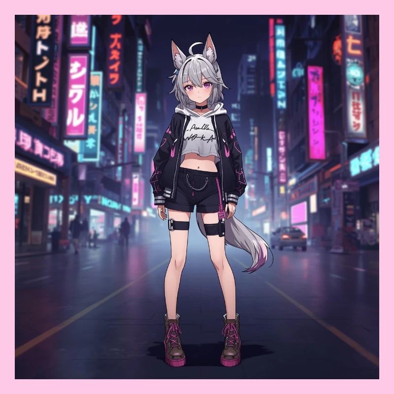 Night Fox in Neon Town