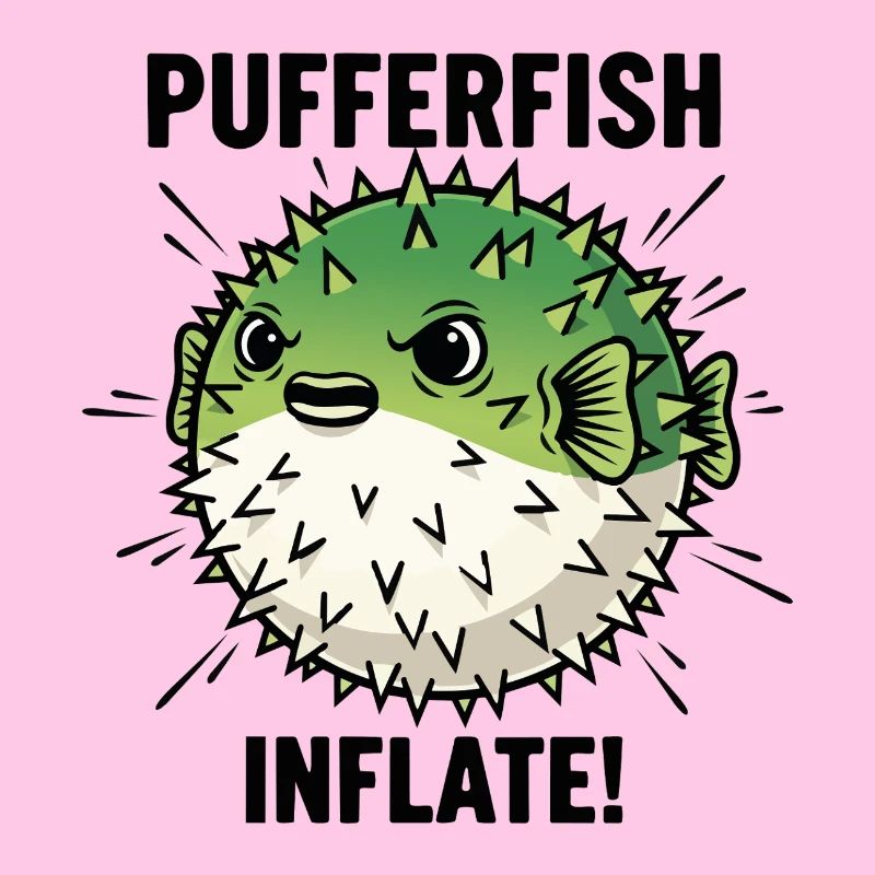 Poisson Globe Danger Inflate Pufferfish Noir