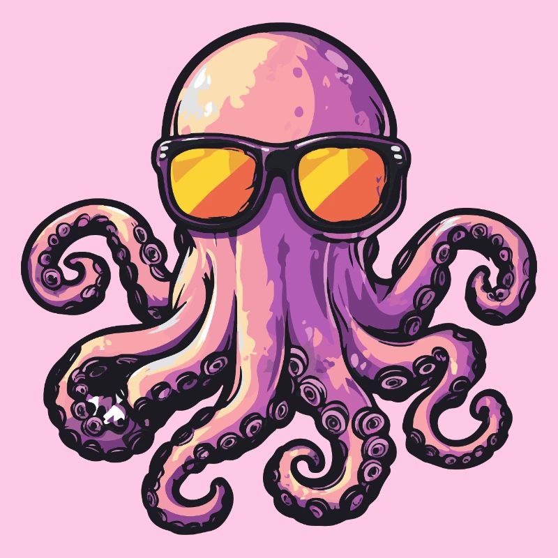 Oktopus Comic Urlaub
