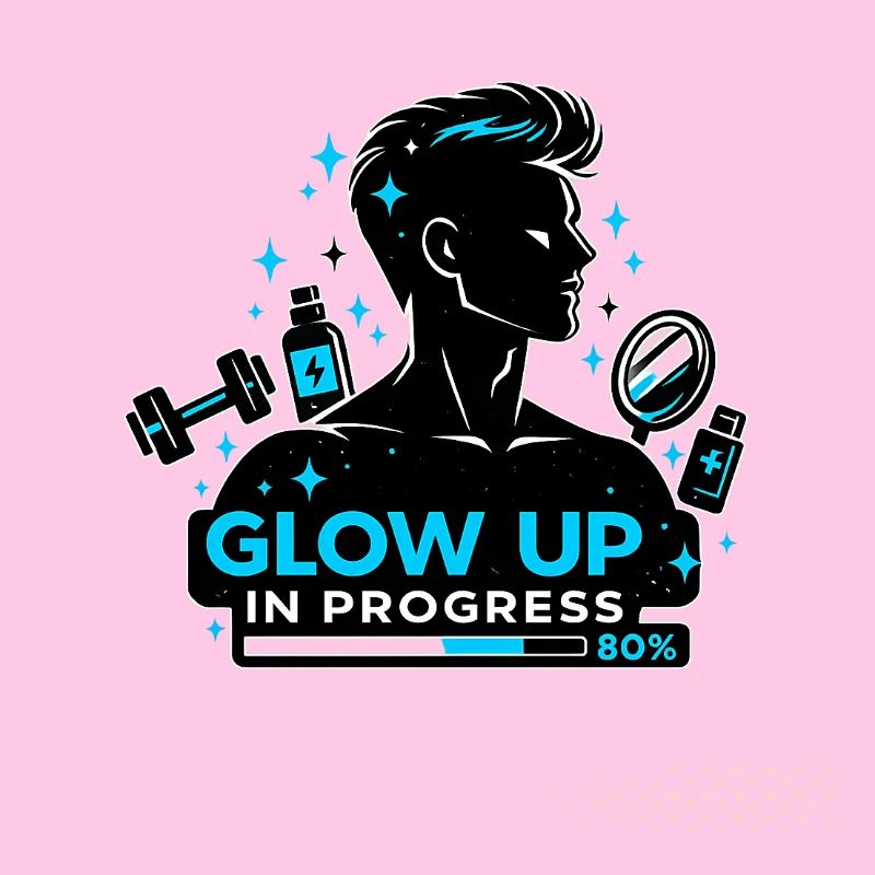 Glow Up Self Optimization Gym Skincare Saying