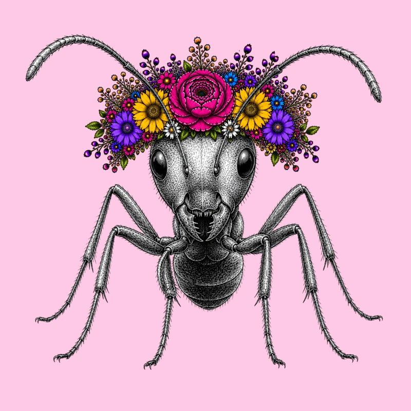 Fourmi couronne fleurie - fourmi