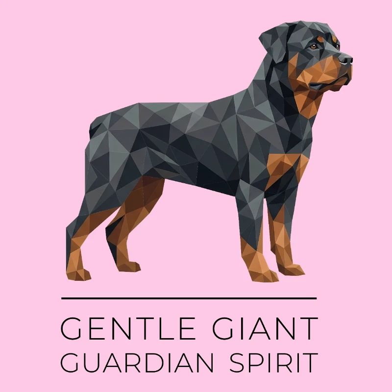 Rottweiler Low-Poly Art - Gentle giant
