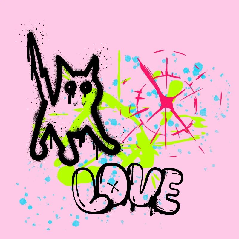 Neon Graffiti Splatter Muster