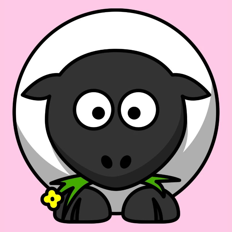 Moonlit Night Sheep Cartoon