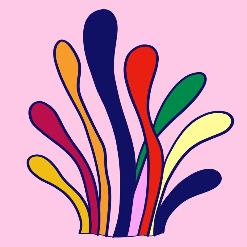 Eight linear patterns with different colors