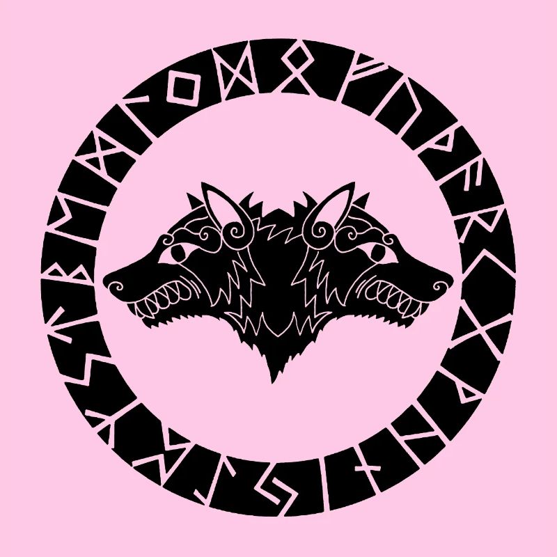 Zweiköpfiger schwarzer Wolf