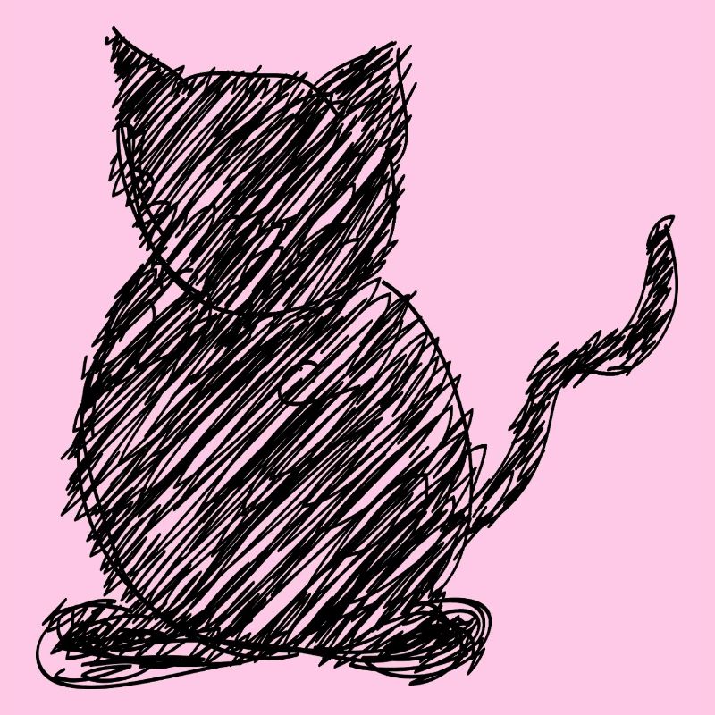Katze Scribble Zeichnung Tier Geschenk