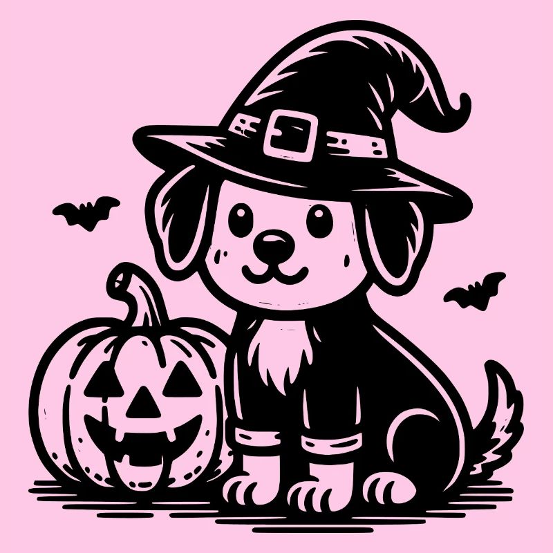 Hund mit Hexenhut