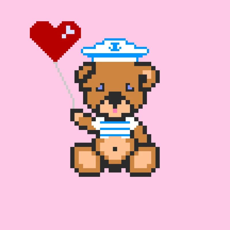 Pixel Bear Navy