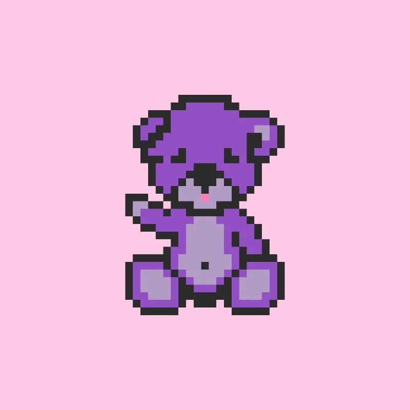 Pixelbär Lila