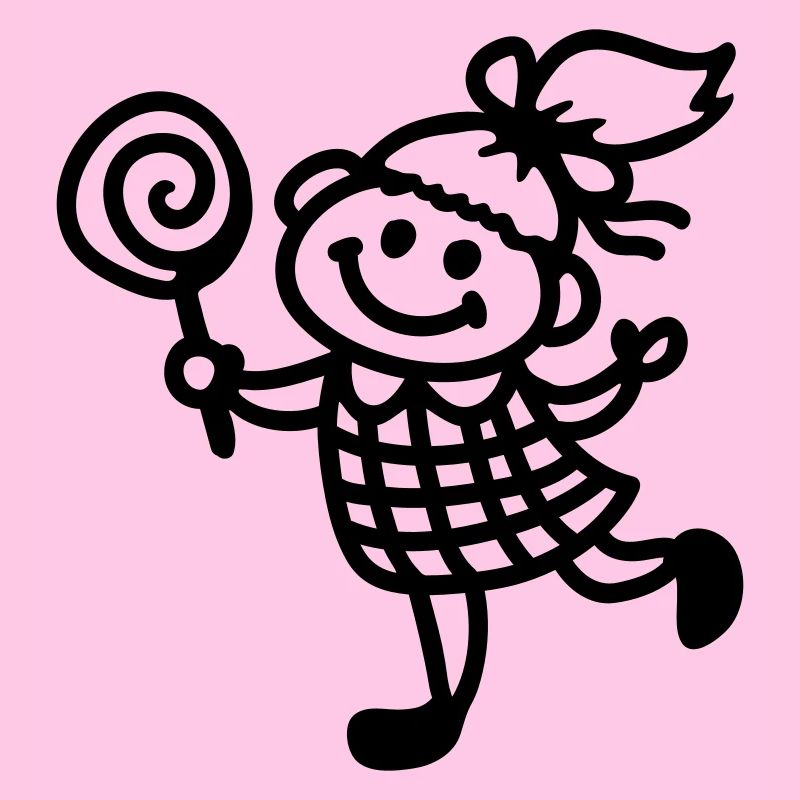 Mädchen mit Lolli - line