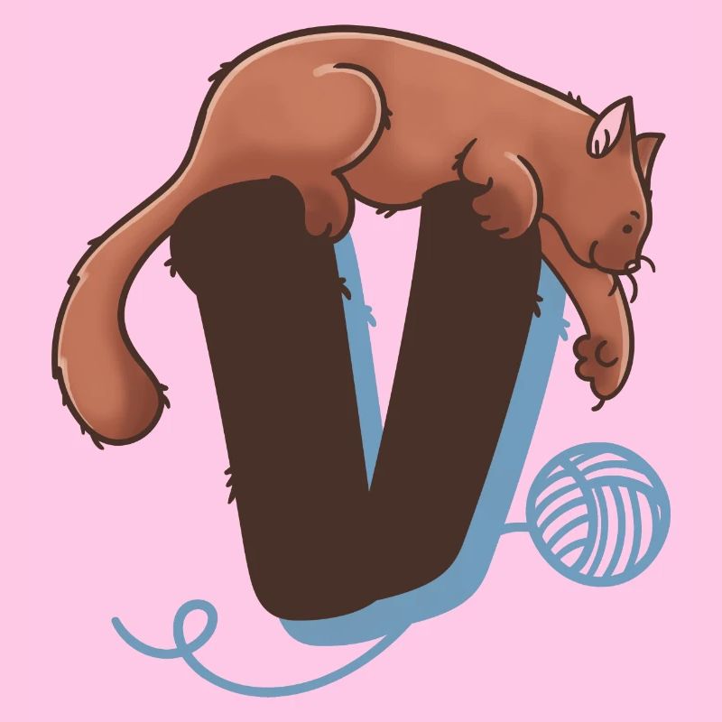 Katze Buchstabe V