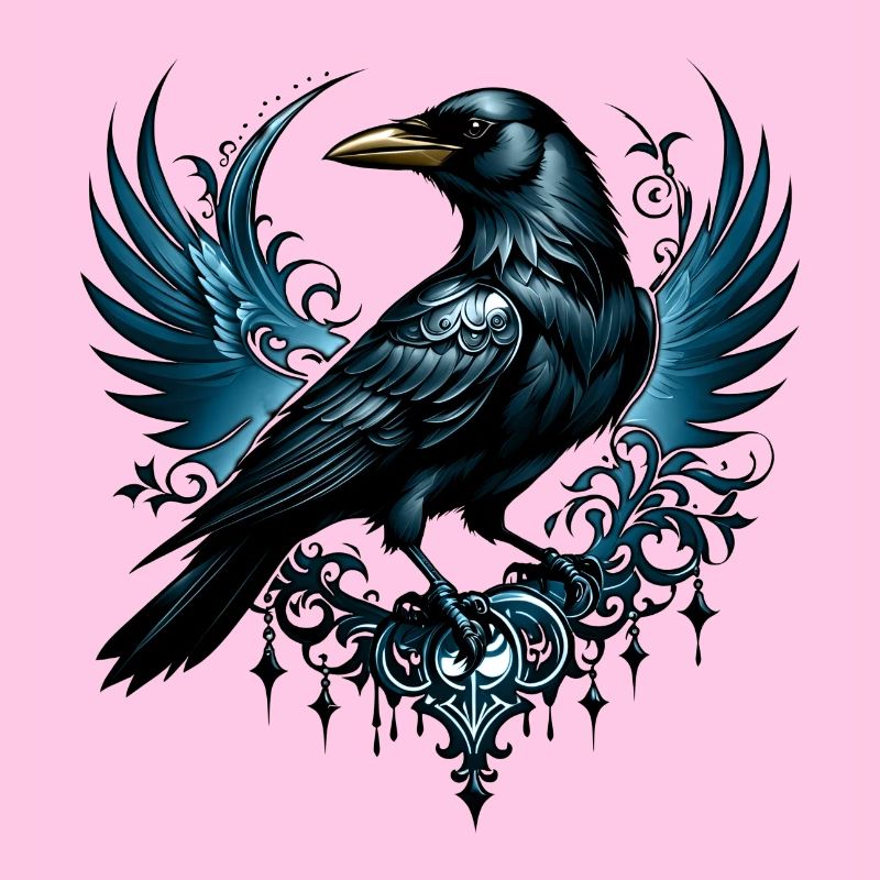 Majestueux corbeau noir