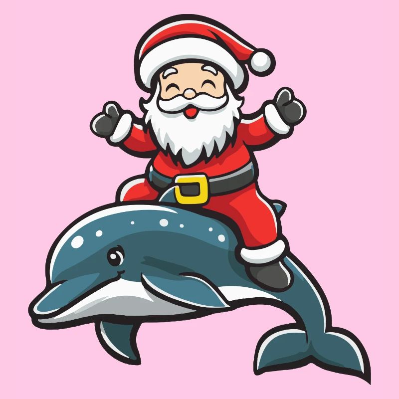 Delfin Weihnachtsmann Cartoon