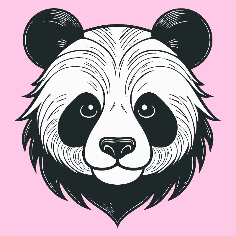 Panda illustration with playful expression