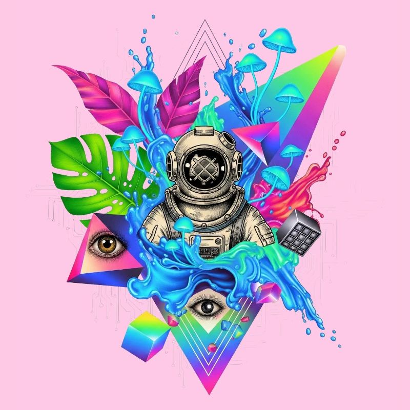 Futuristic Techno Jungle Print