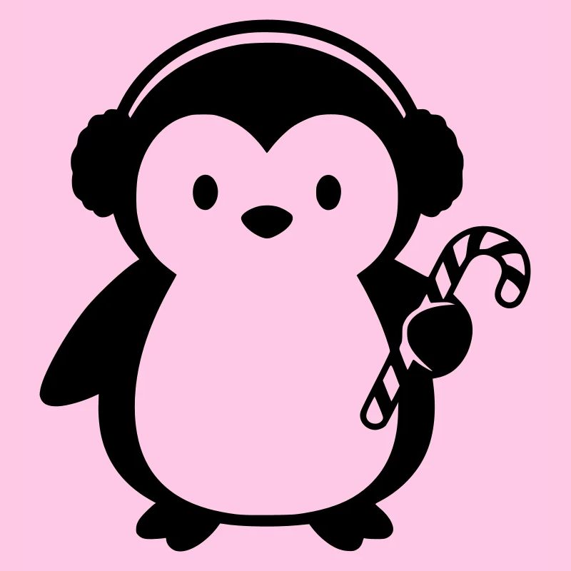 Pingouin mignon avec canne à sucre | Noël