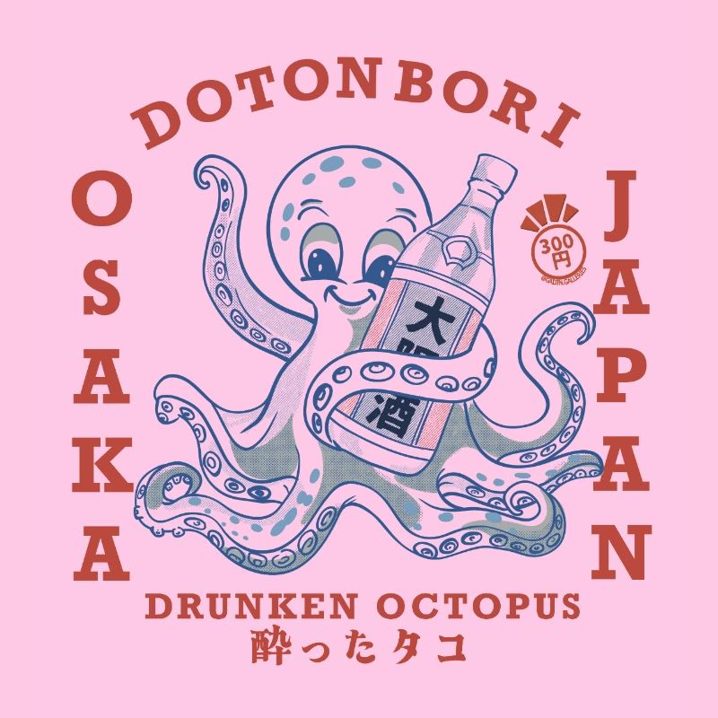 Drunken Oktopus mit Flasche