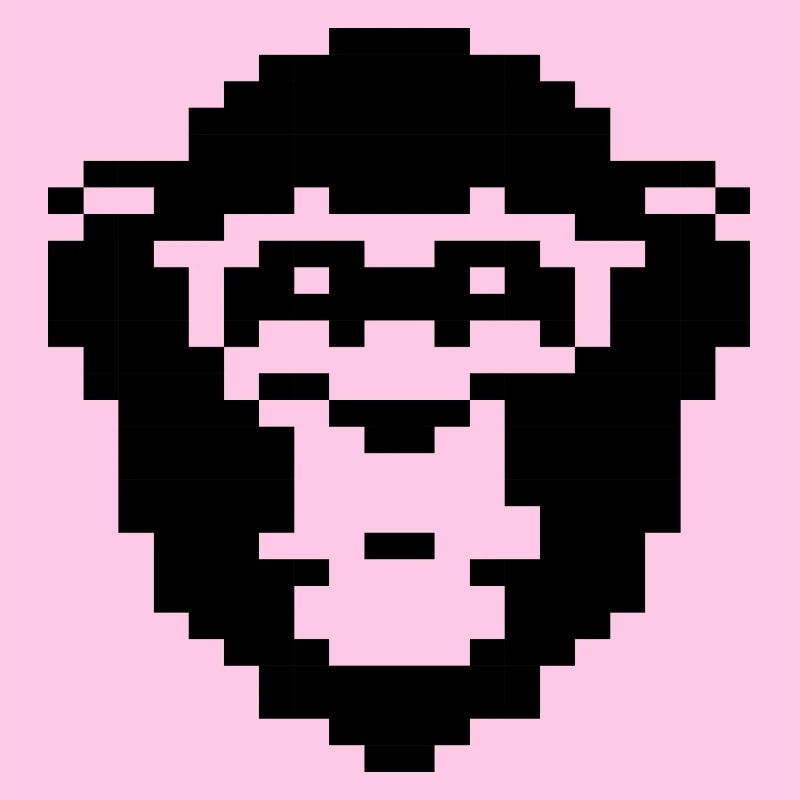 Conception du visage de singe pixelisé
