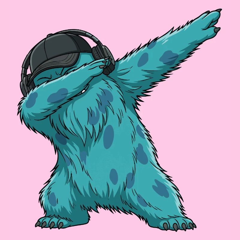 Dabbing Monster Fluffonster Fluffo Dancing