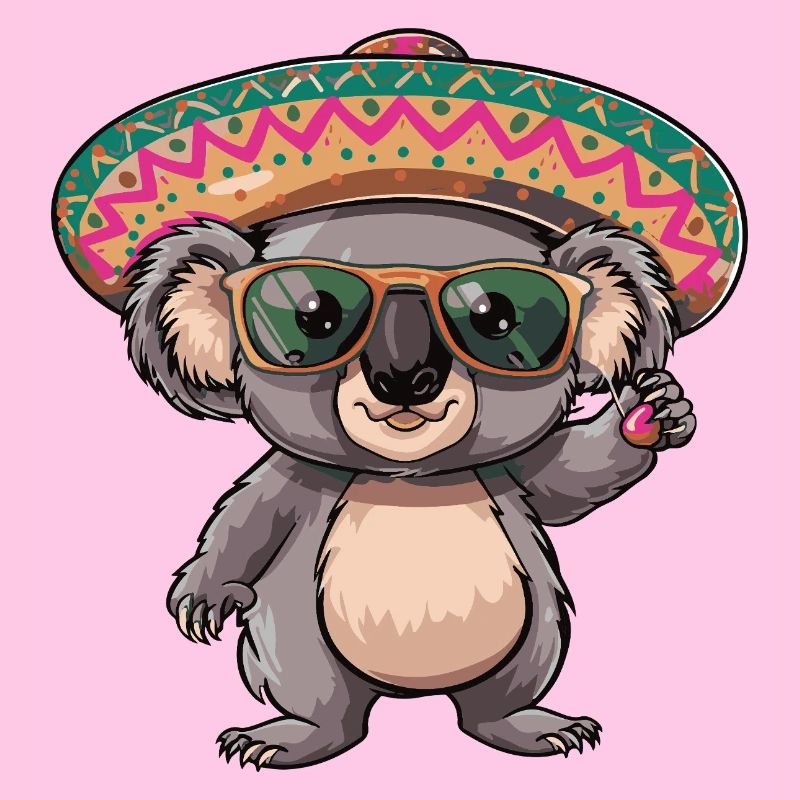 Koala Comic Lustig Sombrero