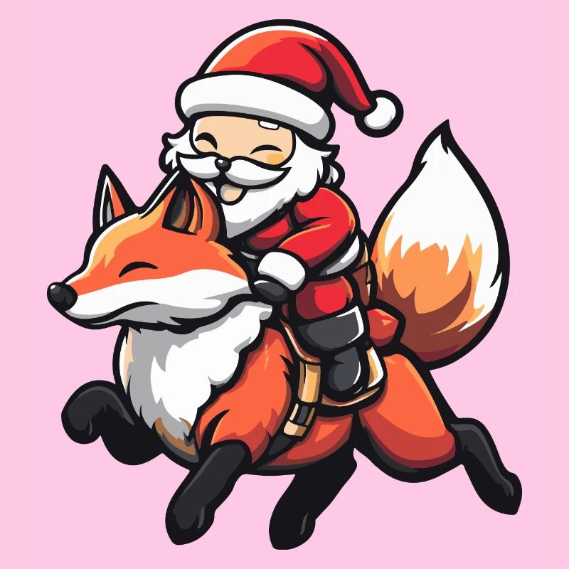 Fuchs Weihnachtsmann Cartoon