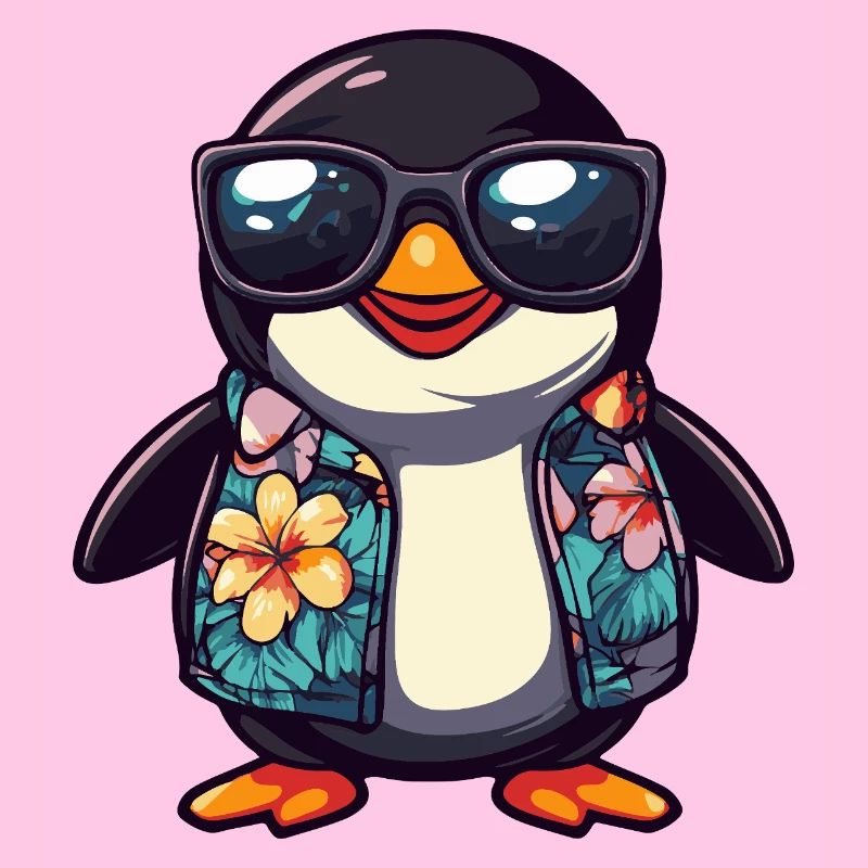 Pinguin Comic Urlaub