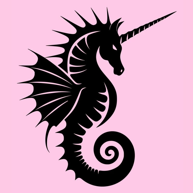 Einhorn-Seepferdchen Silhouette