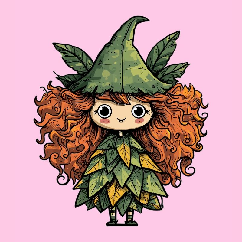 Robe de feuille de fée de la forêt