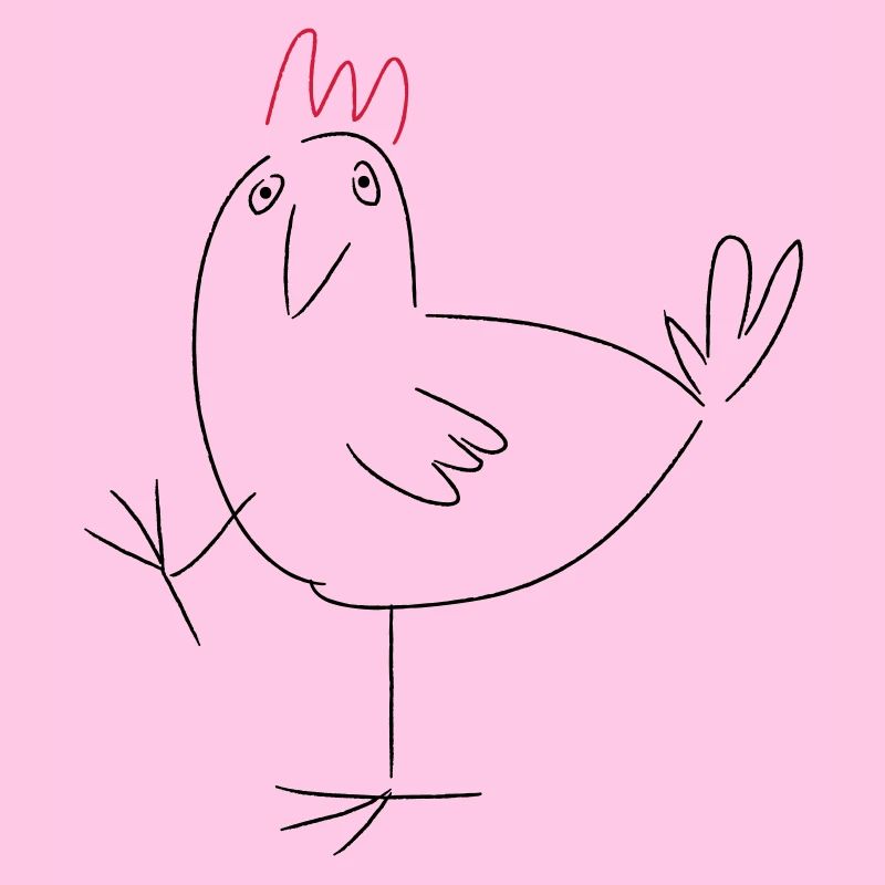 Huhn auf einem Bein