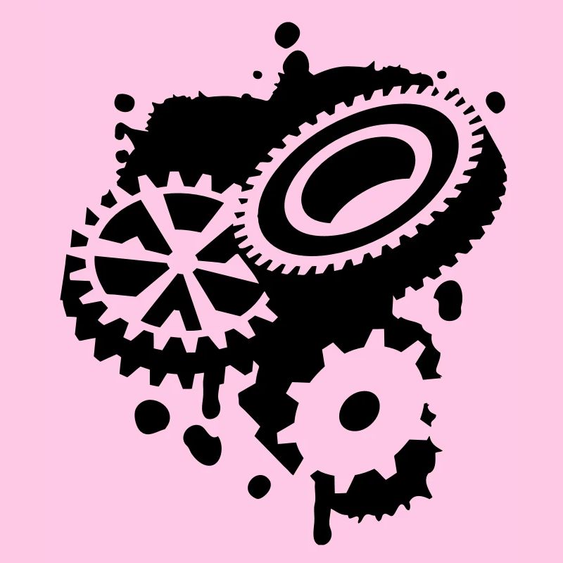 Trois roues dentées comme un graffiti