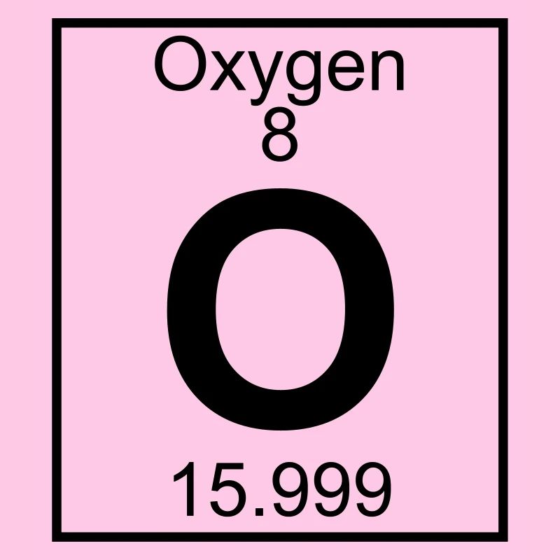 Periodic table element 8 - O (oxygen) - BIG