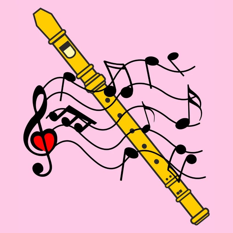 Recorder with musical notes