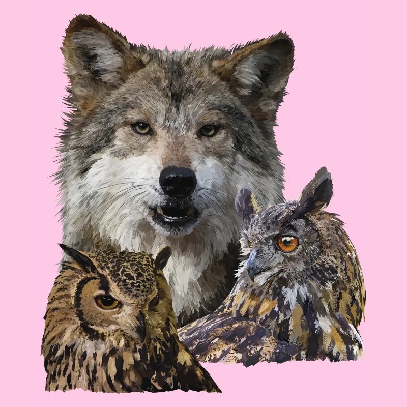 Wolf und Eulen