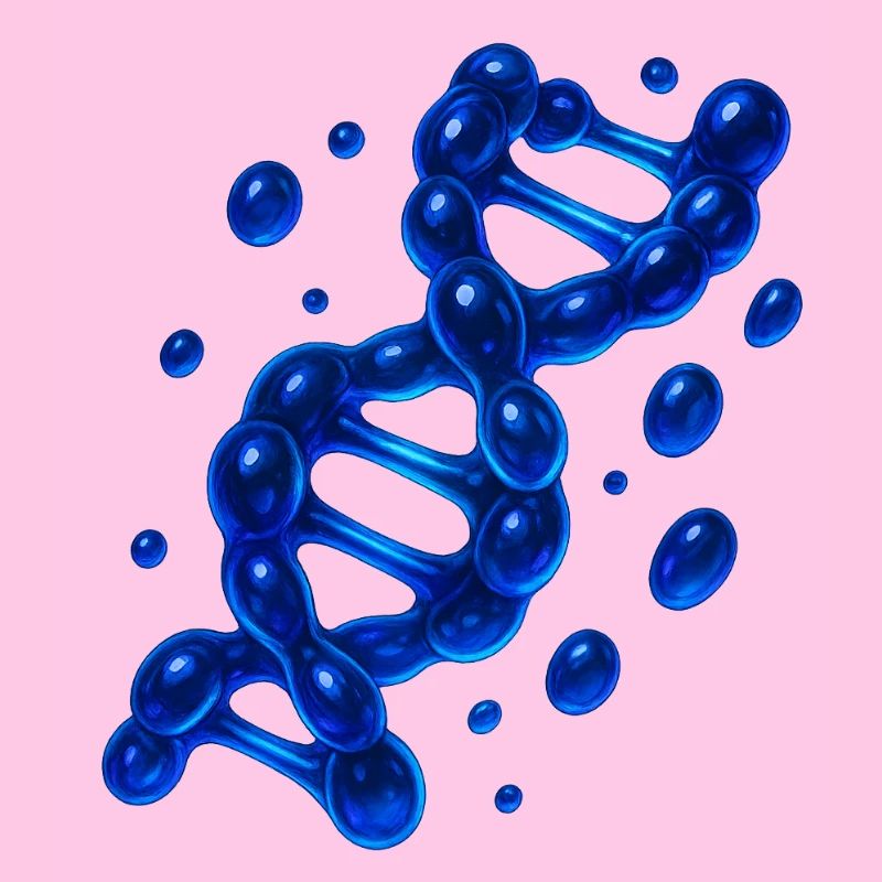 3D DNA Helix Molecule Blue