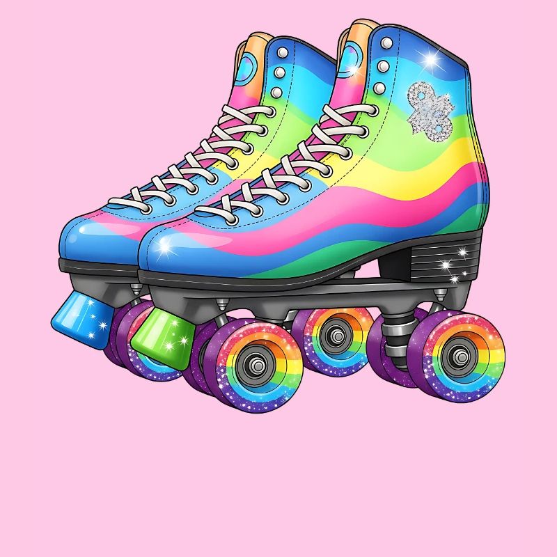 Rainbow Roller Skates Retro Disco Style