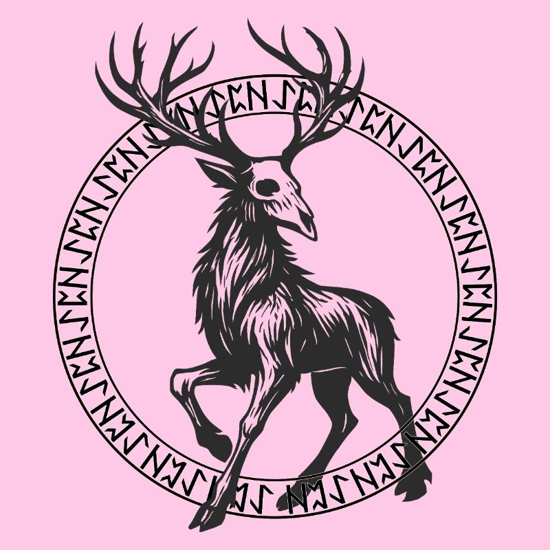 Deer in a Circle Rune Frame