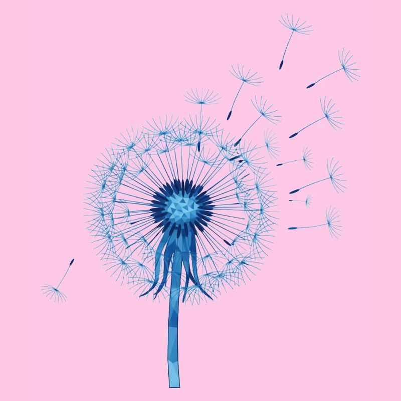 Blue Dandelion Origami Pattern