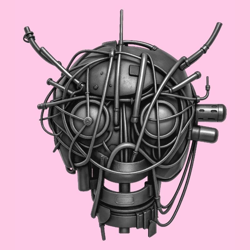 ROBOT MASK #2 - black & white