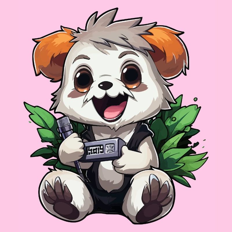 Panda Gamer mit Controller